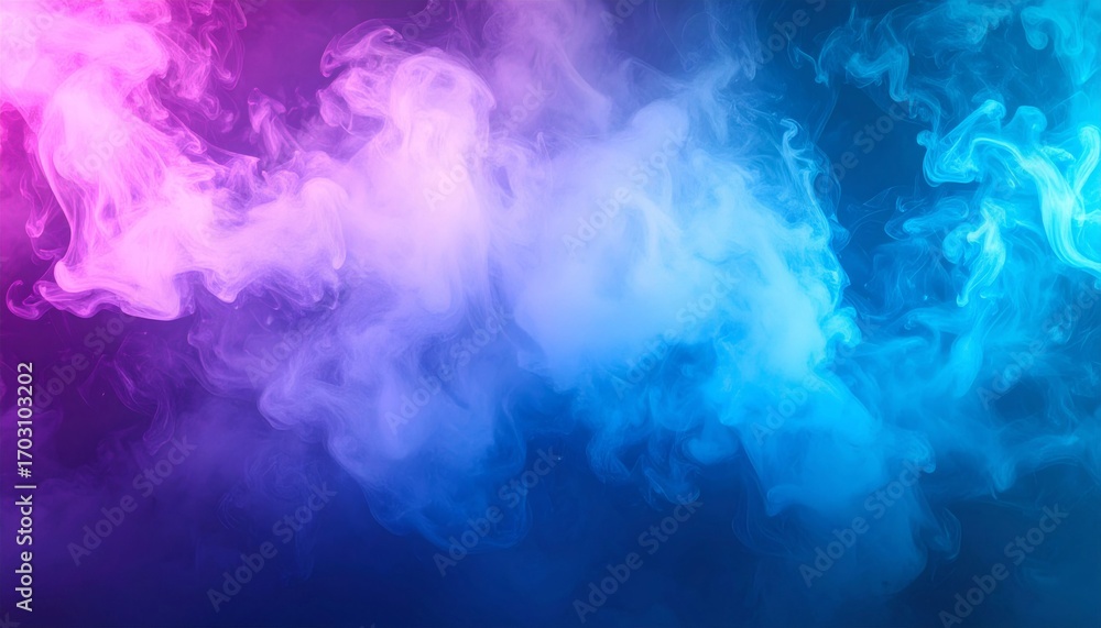 Fototapeta premium Ethereal Smoke Cloud Mixing Pink And Blue Colors Abstract Background