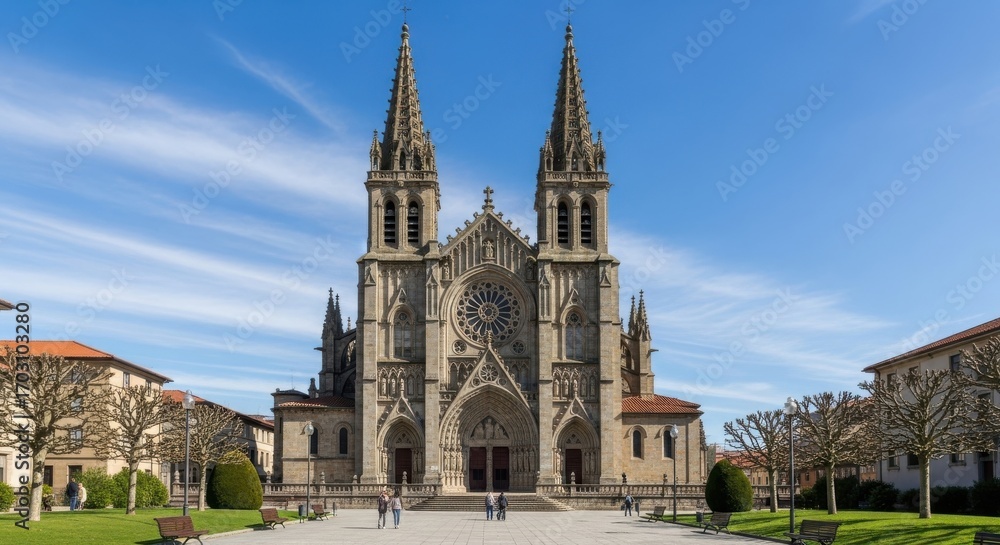 Obraz premium Architectural marvel: Saint Jacques church in Guingamp under a clear sky