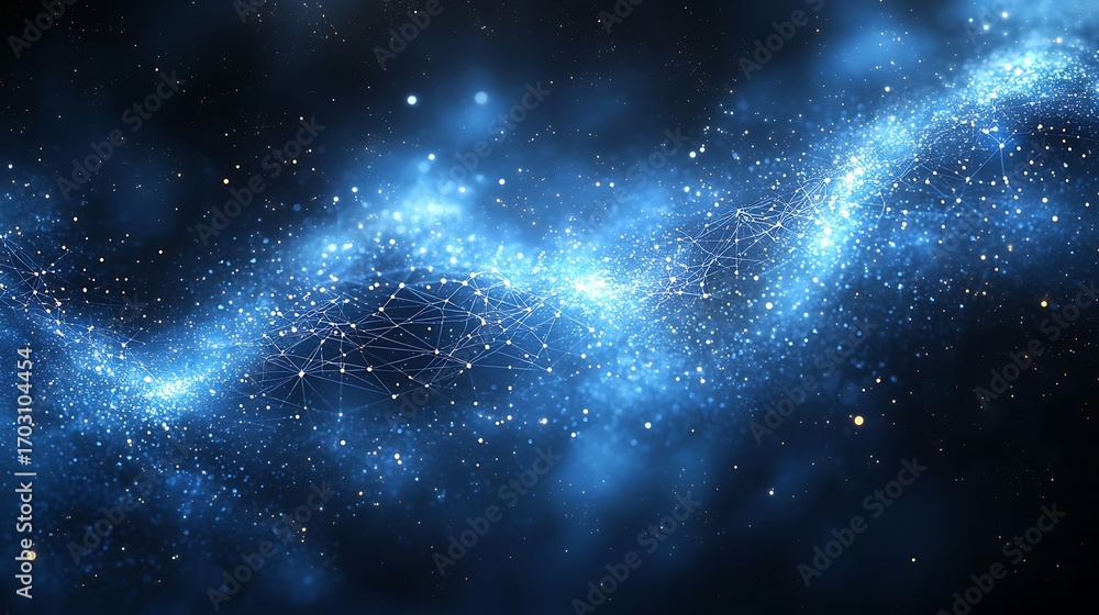 Naklejka premium Cosmic Network: Digital Flow.