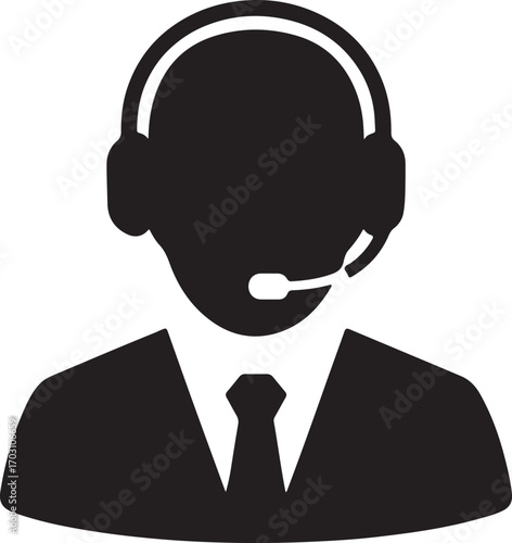 Call Center Agent with Headset Icon