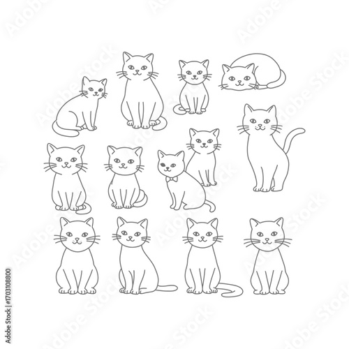 A funny collection of cartoon animal characters including a baby cat, dog, rabbit, pig, and bear icons
