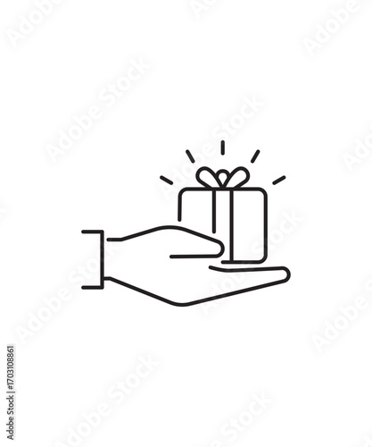 gift give icon, vector best line icon.