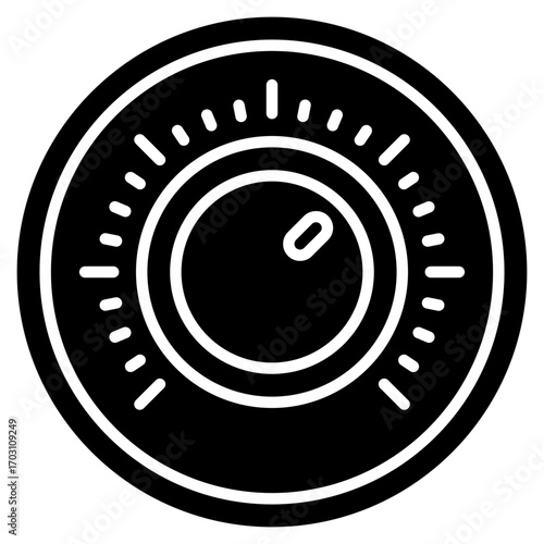 Volume knob icon. Sound control symbol. Podcast audio and speaker adjustment collection. Glyph Icon