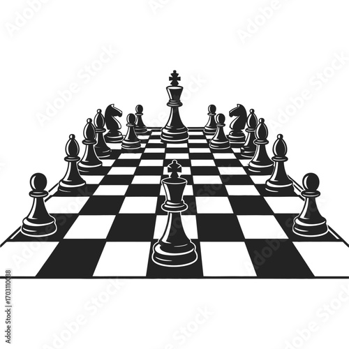 Chessboard vector image isolated on white background