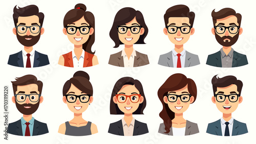 Businesswoman Character Vector Illustration Set