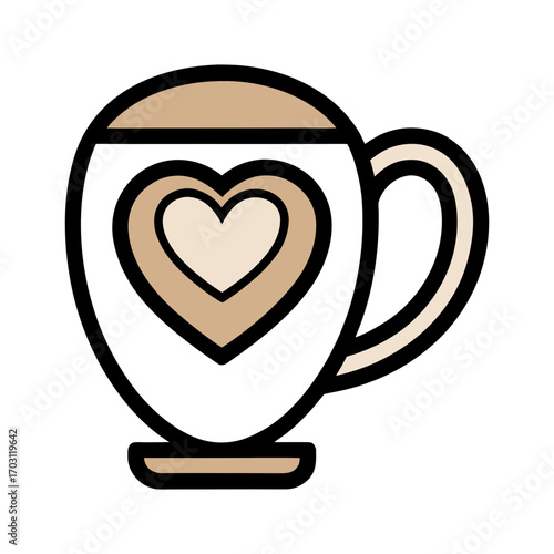 Cute coffee cup with heart design for cozy moments