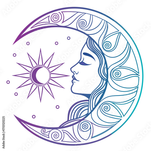 Futuristic Crescent Gradient Design 1