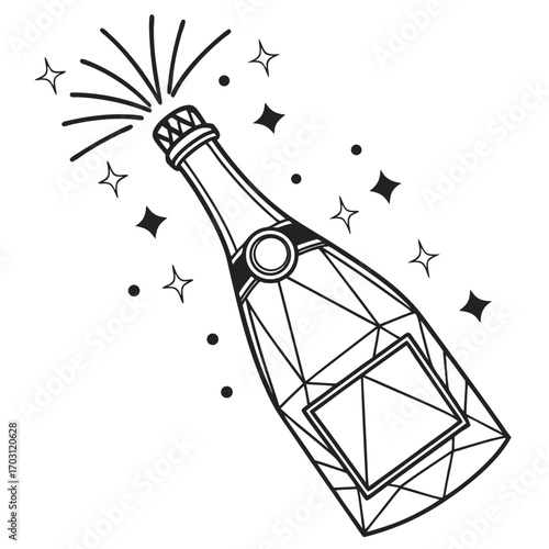 Abstract Champagne Bottle