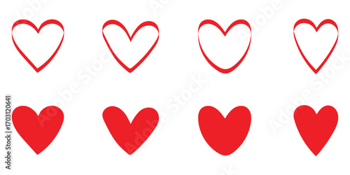 Various simple heart love icon. different set of heart icon.