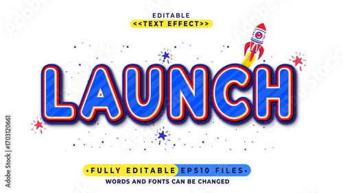 3d launch bold lowercase text effect