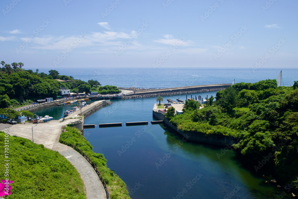 Fototapeta premium Daepo Port Inlet and Breakwaters