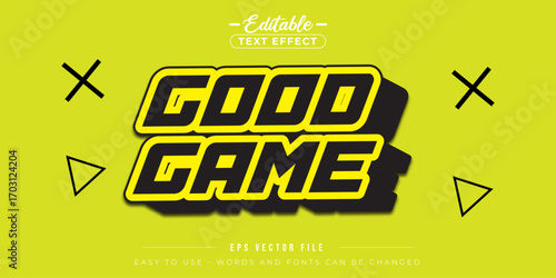 Editable text effect good game with cartoon style.