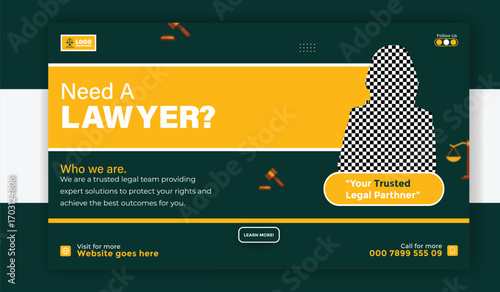 Lawyer banner template design for social media post and advertising needs