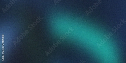 Noise texture grainy gradient dark background, blue green black wide banner backdrop, copy space