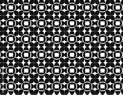 Geometric Abstraction: A mesmerizing pattern of interlocking shapes and forms. A harmonious blend of black and white