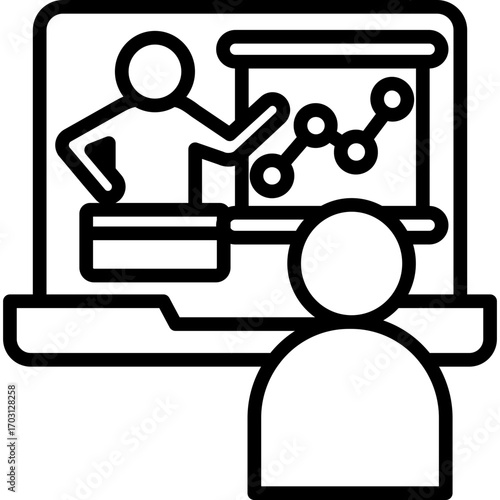 Online Classroom line icon