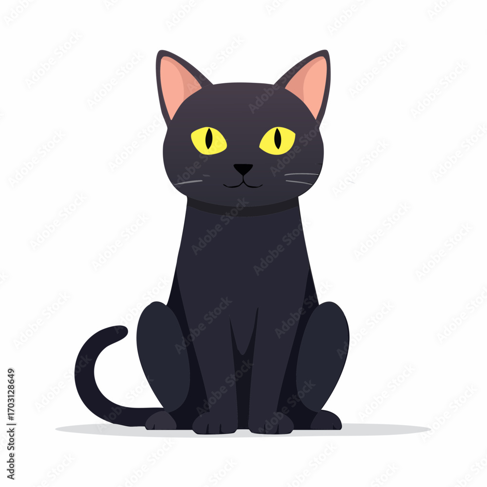 Fototapeta premium Elegant Black Cat Vector Illustration