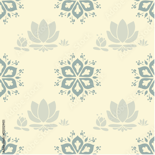 Vector seamless pattern with plant and flower theme