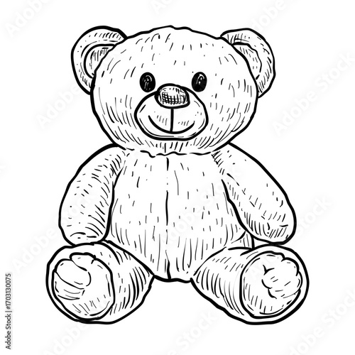 teddy bear vector hand drawn illustration