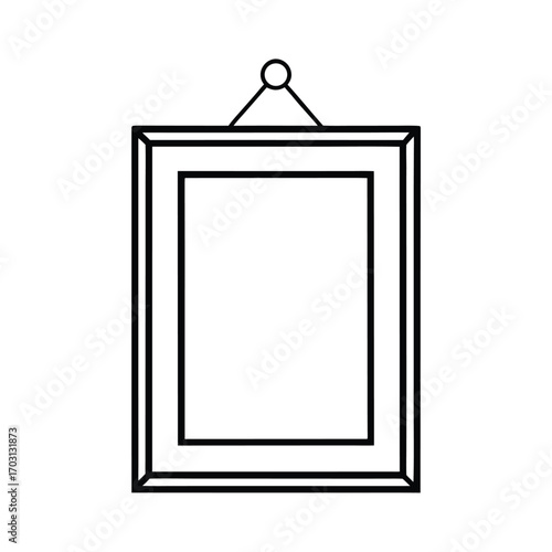 framed poster mockup vector line art on white background