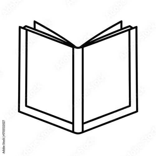 magazine mockup with cover vector line art on white background