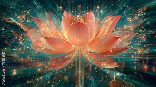 Celestial Lotus — Radiant Bloom and Ethereal Sparks