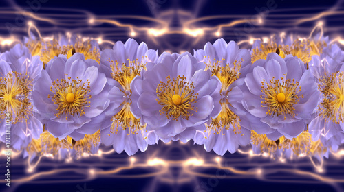 Neon Reverie — Mirrored Violet Cosmos with Electric Filaments