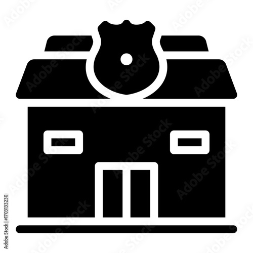 police station glyph icon
