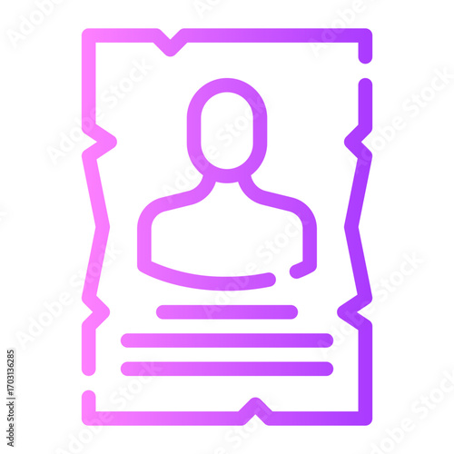wanted gradient icon