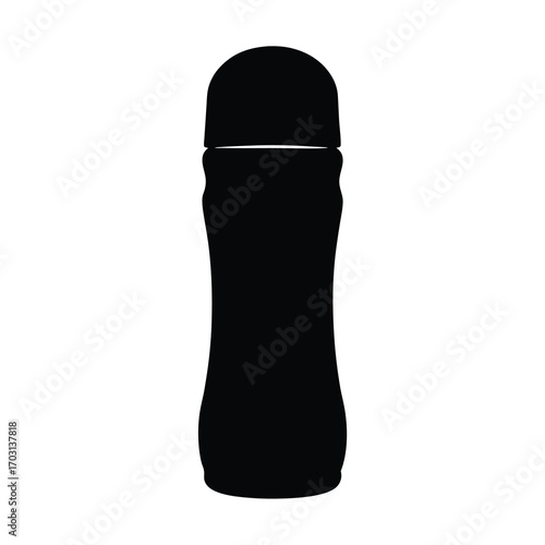 Monochrome Image of a Rollon Deodorant Bottle Isolated on White Background