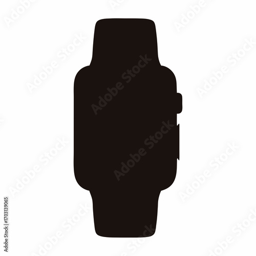 Silhouette of a modern smartwatch representing technology, connectivity and wearable devices
