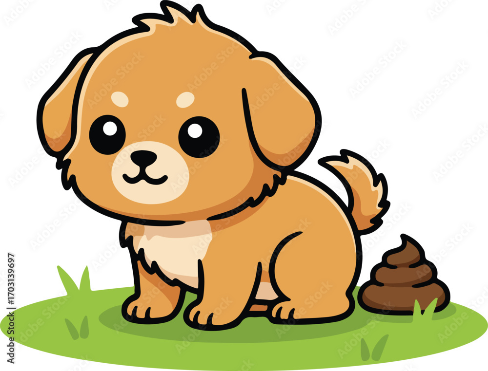 Fototapeta premium Dog pooping