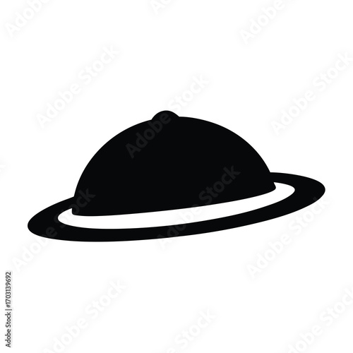 Simple Black and White Image of a Pith Helmet Side View