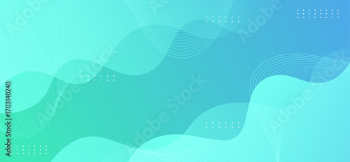Abstract turquoise gradient background with smooth wave lines.