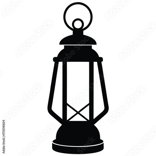 vintage lantern bedside lamp vector icon