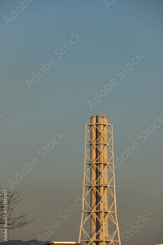 火力発電所『SDGsミライ』山口県柳井市　エントツ　co2削減　ミライ！