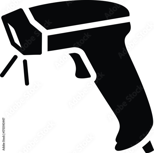 Modern handheld barcode scanner gun icon for retail and inventory management vector