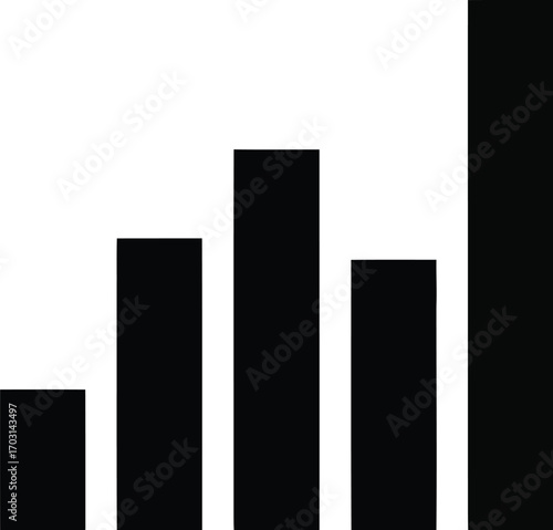 Growth bar chart icon representing business success financial data analysis and progress vector