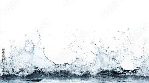 ocean heavy wave splashing in sea. cut out.