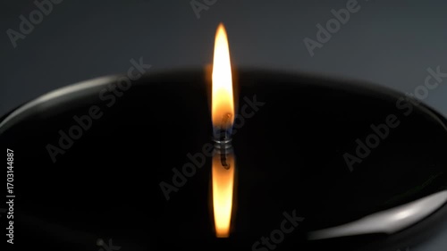 Wallpaper Mural Obsidian mirror flame reflected in glossy stone, luxury vibe Torontodigital.ca