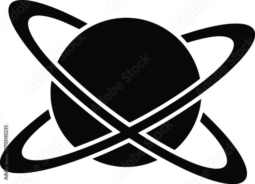 Abstract orbital sphere symbol concept design technology science futuristic vector