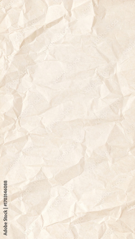 Obraz premium Beige Crumpled Paper Texture Close Up Background for Design with Vintage Aesthetic