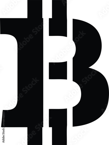 Digital currency bitcoin symbol cryptocurrency blockchain technology financial digital asset vector
