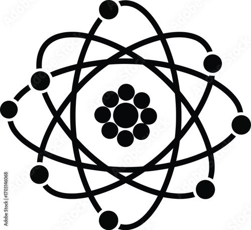 Abstract atomic structure symbol molecule diagram science education concept technology vector