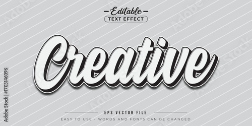 Creative text style, editable text effect.