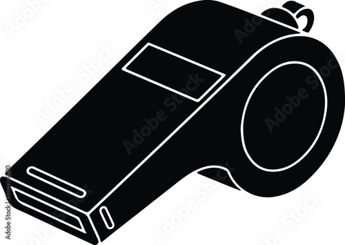 Vector Black and white whistle sport competition outline silhouette illustrator