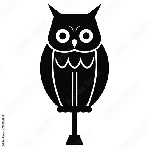 owl shaped night lamp vector icon