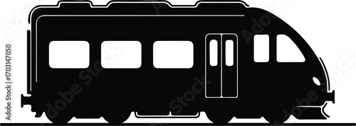 Vector Commuter train modern railway transportation silhouette illustrator