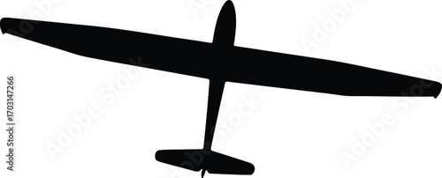 Vector glider airplane black shape graphic silhouette illustrator