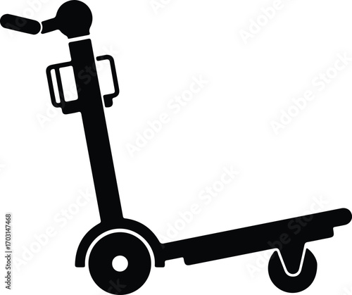 Vector Luggage cart silhouette for transporting baggage silhouette illustrator